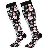 BOENLE Compression Socks for Women Men Knee High Socks for Running Athletic Nurse Cycling Sports