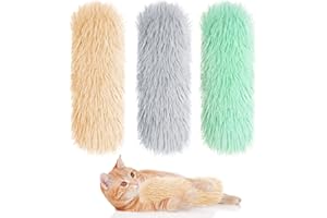Nydotd 3pcs Cat Toys Cat Pillows, Catnip Toys Interactive Cat Kicker Toy Soft and Durable Plush Fabric Kick Sticks Chasing Chewing Filled Chew for Puppy Kitty Exercise (Gray, Beige, Grass Green)