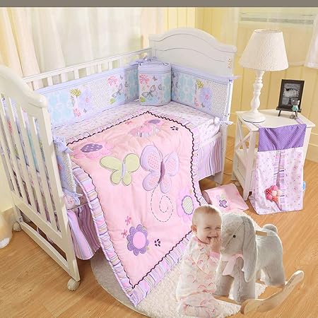 baby girl butterfly crib bedding