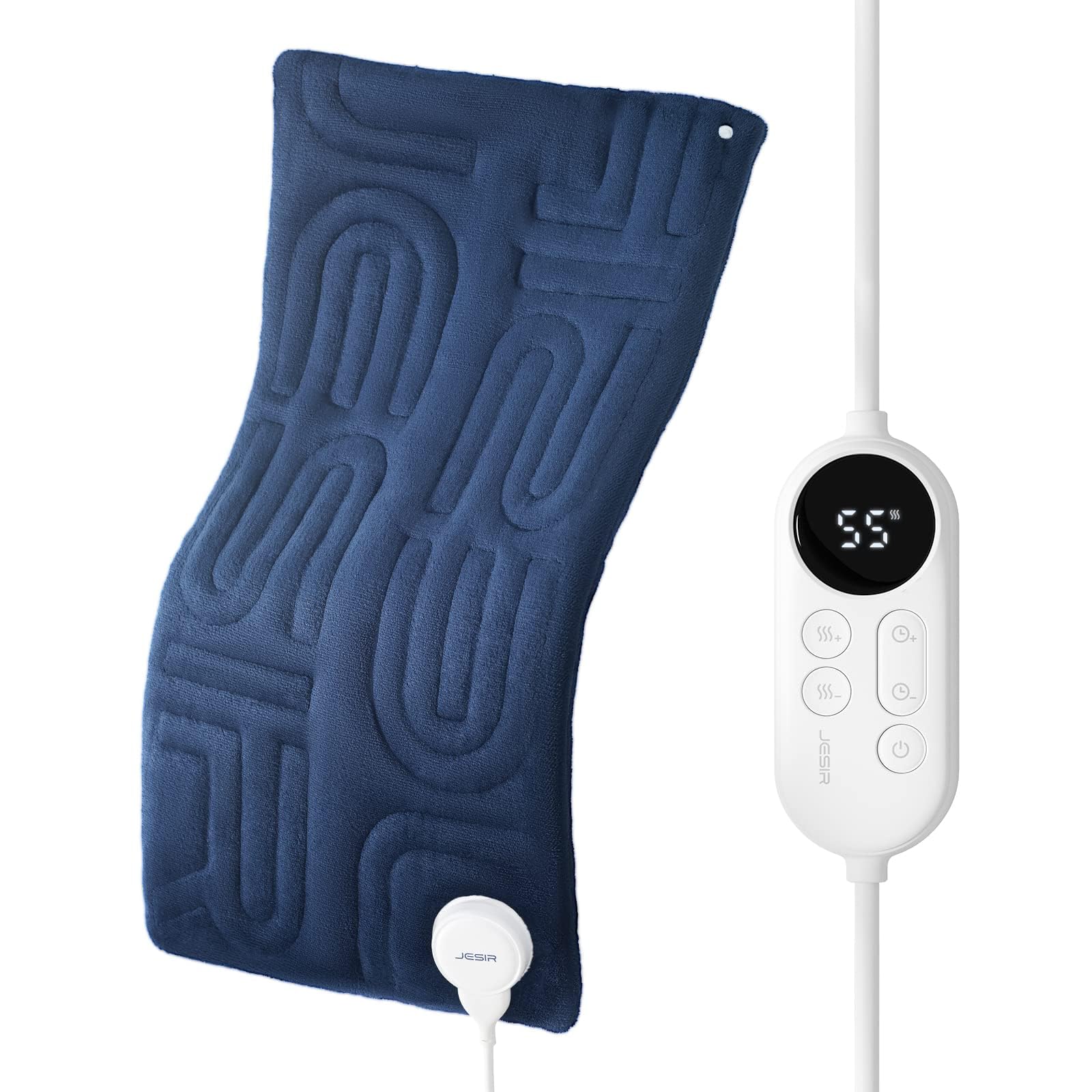 Photo 1 of Jesir Heating Pad XL, Carbon Fiber Far Infrared Pain Relief for Back, Cramps, Shoulder, Electric Heating Pad with Memory Function, Auto Shut Off, 6 Heating, Gifts for Mom/Dad/Women/Men, 12x24, Blue