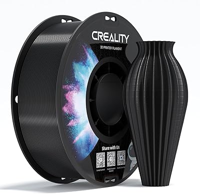 Creality CR-PETG 3D-Druckfilament 1,75 mm, Ausgezeichnete Zähigkeit, Hohe Präzision, Geruchlos, Ungiftig, Feuchtigkeitsbeständig, 1 kg (2,2 lbs), Glänzendes PETG-Filament für 3D-Drucker(Schwarz)