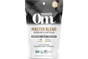 OM Mushroom Superfood Master Blend, Organic 10 Mushroom Complex & Adaptogens Powder, Reishi & Lions Mane, 3.17 oz, 40 Servings