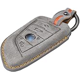 Handmade Sporty Suede Leather Key Fob Cover Case for BMW 1 2 3 4 5 6 7 M Series X1 X2 X3 X3M X4 X4M X5 X6 M8 M7 M6 M5 M4 M3 M2 M1 M240i 330i 340i 430i 340i 840i Z4 2015-2023