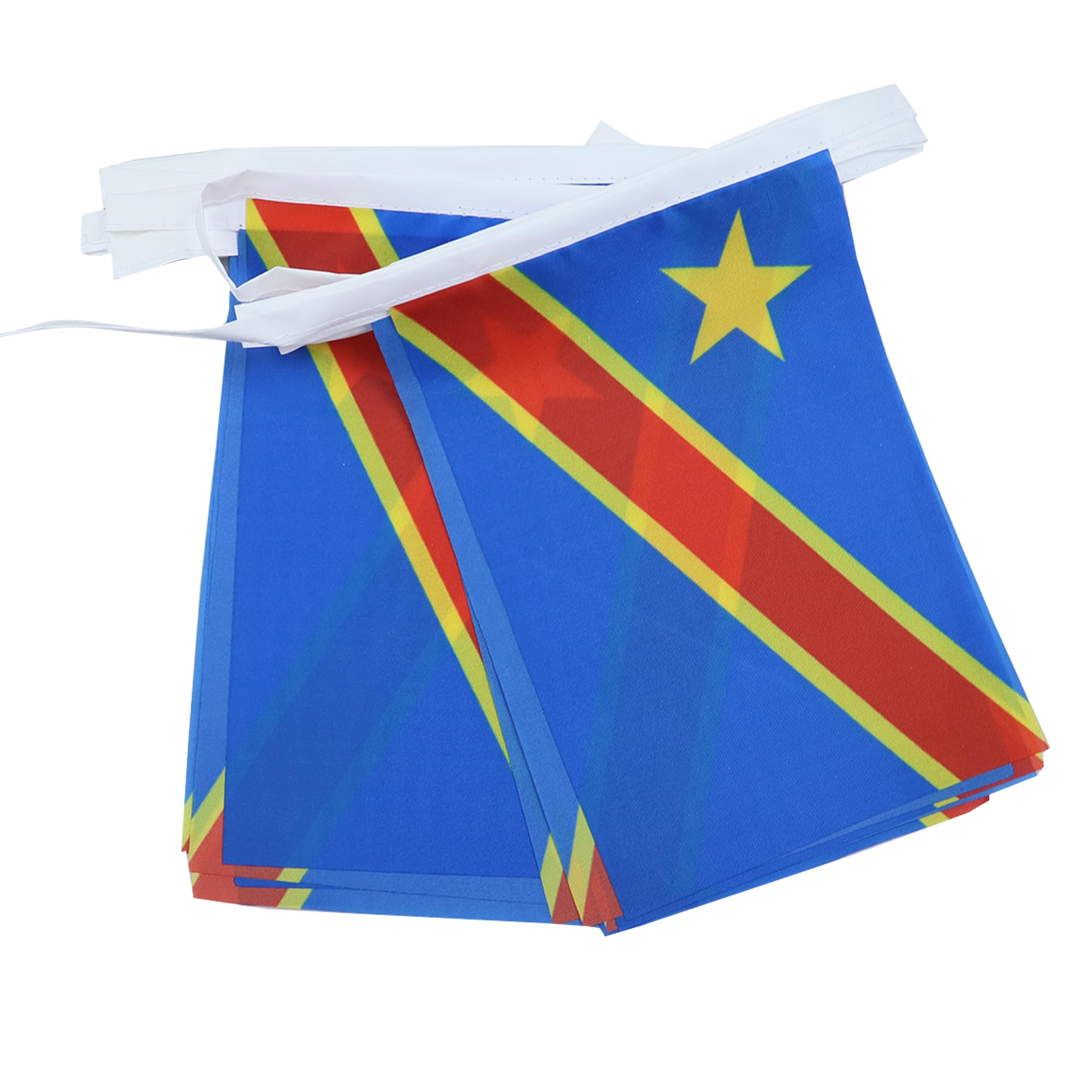 AZ FLAG - Democratic Republic of the Congo Bunting Flag - 40 Ft Garland with 20 Congolese Flags 18'' x 12'' - 100% Polyester String Pennant - 12 meters