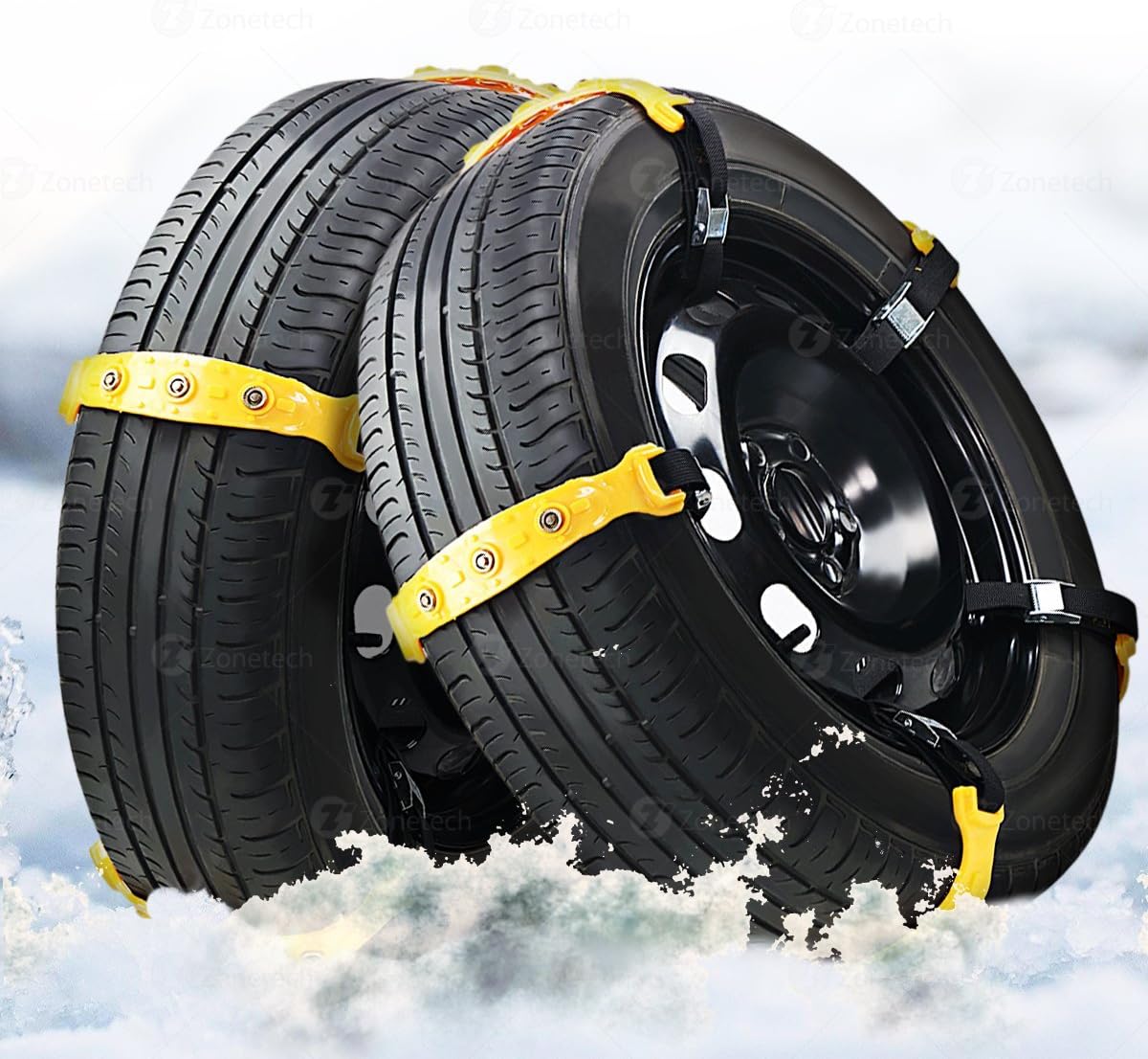 Zone Tech Car Snow Chains Premium Quality Strong Durable All Season