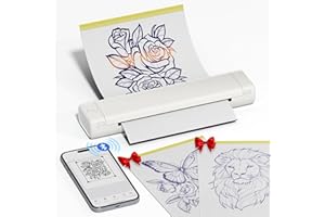 Ponek M08F Tattoo Stencil Printer, Tattoo Printer Machine with 10 Pcs Transfer Paper, Bluetooth Stencil Printers for Tattooin