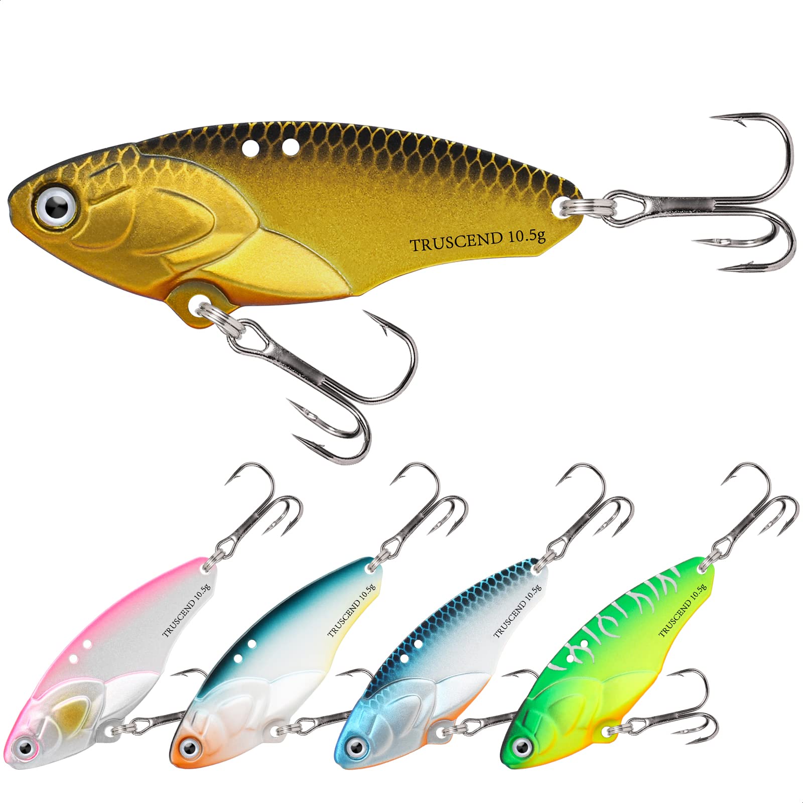 TRUSCEND Fishing Jigs with Unique Two-way Spinning Spoons System, Well-made Rooster Tail Fishing Spinner Lure with Flash Copper Body & Blade, Freshwater Crappie Jigs, Blade Bait for Bass Walleye Trout