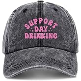 zcyhtqp, Support Day Drinking, Funny Baseball Cap, Funny Trucker Hats with Sayings, Adjustable Cotton Baseball Cap, Humorous Drinking Party Hats for Adult Parties & Events Black