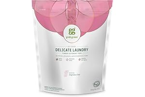 Grab Green Delicate Laundry Detergent Pods, 60 Count, Fragrance Free, Plant and Mineral Based, Superior Cleaning Power, Stain Remover, Brightens Clothes