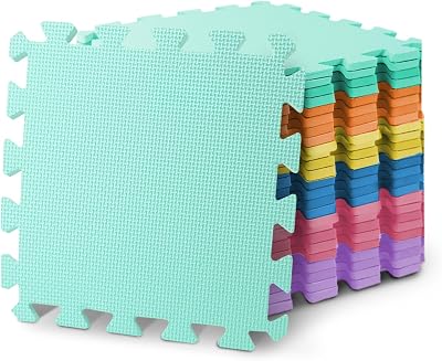 kidoola Foam Baby Play Mat 29x29cm Interlocking EVA Tiles 7mm Thick Multicolor