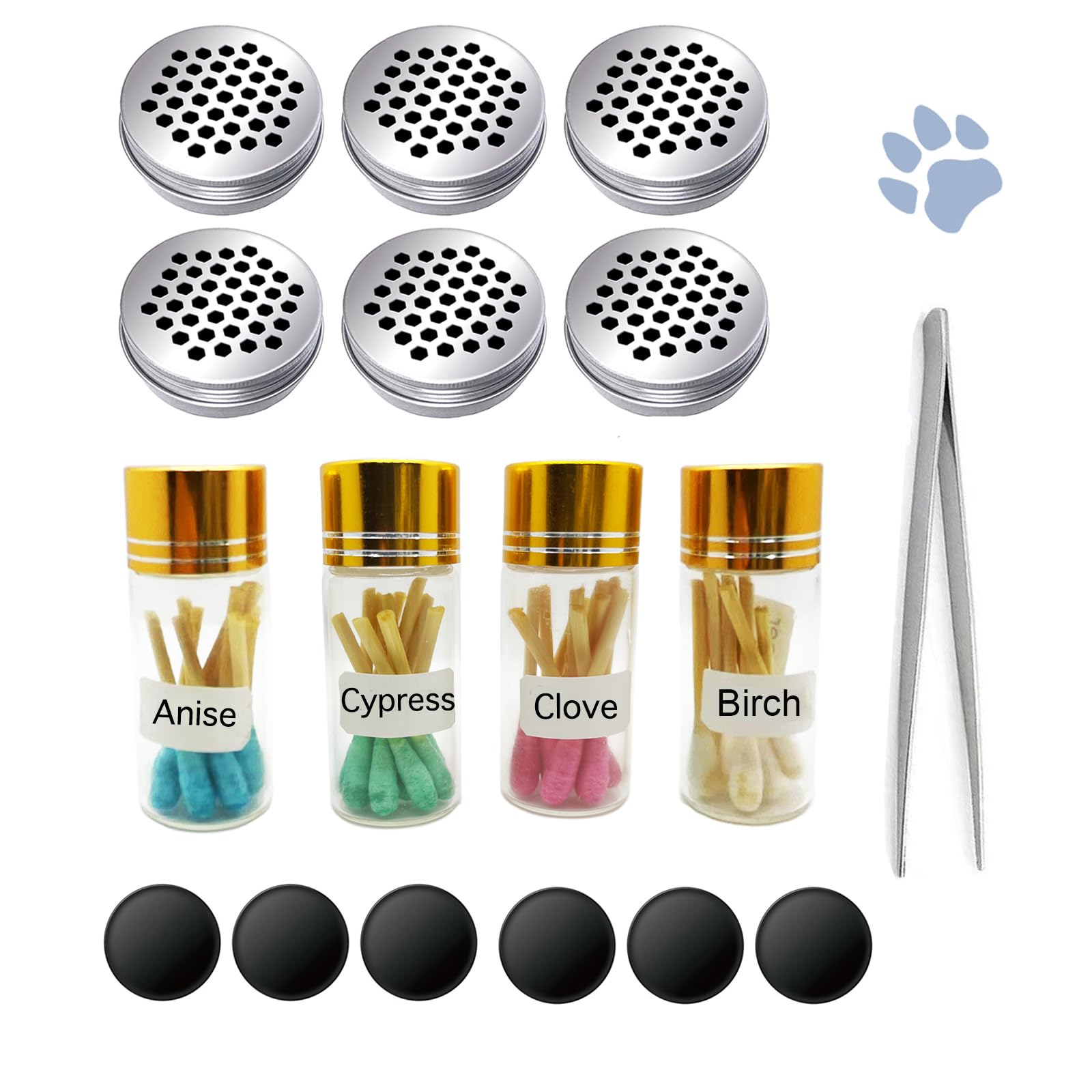 INNOYUMLIN Dog Scent Work Tins Training Kit Nose Work Containers Magnetic dots Scent Work for Dogs Training Smell Aluminum Cans (6 tins+4 scent work kit)