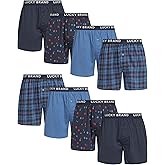 Lucky Brand Mens Underwear Boxer Shorts - 8 Pack Super Soft Knit 4'' Inseam Relaxed Fit Cotton Boxers for Men with Button Fly