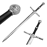 otaku gear Full Size Medieval Foam Practice Sword Prop for Cosplay LARP Costume Halloween Wild Hunt