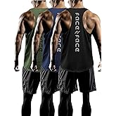 Tank Tops Men Y-Back Muscle 3 Pack Dry Fit Sleeveless Workout Tank Tops for Men Mesh Material Running Gym