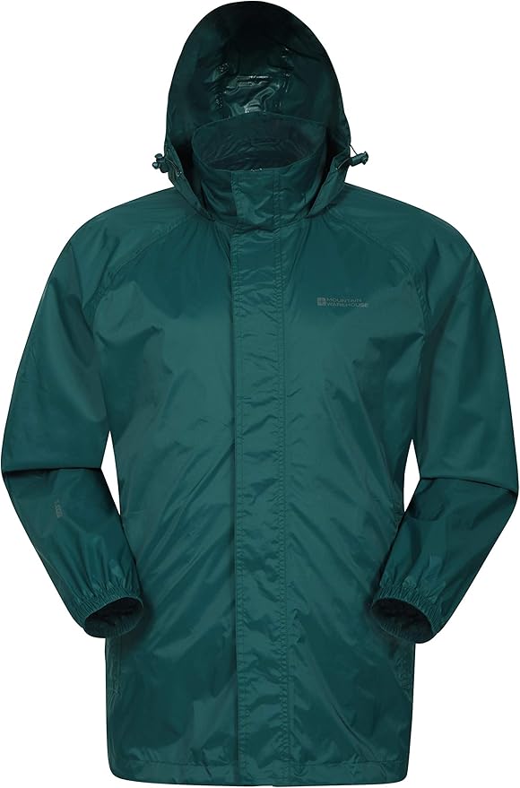 Mountain Warehouse Pakka Mens Waterproof Rain Jacket Packable Dark