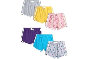 Dreamstar Girls' Active Shorts - 6 Pack Athletic Gym Dolphin Shorts (Size: 7-16)