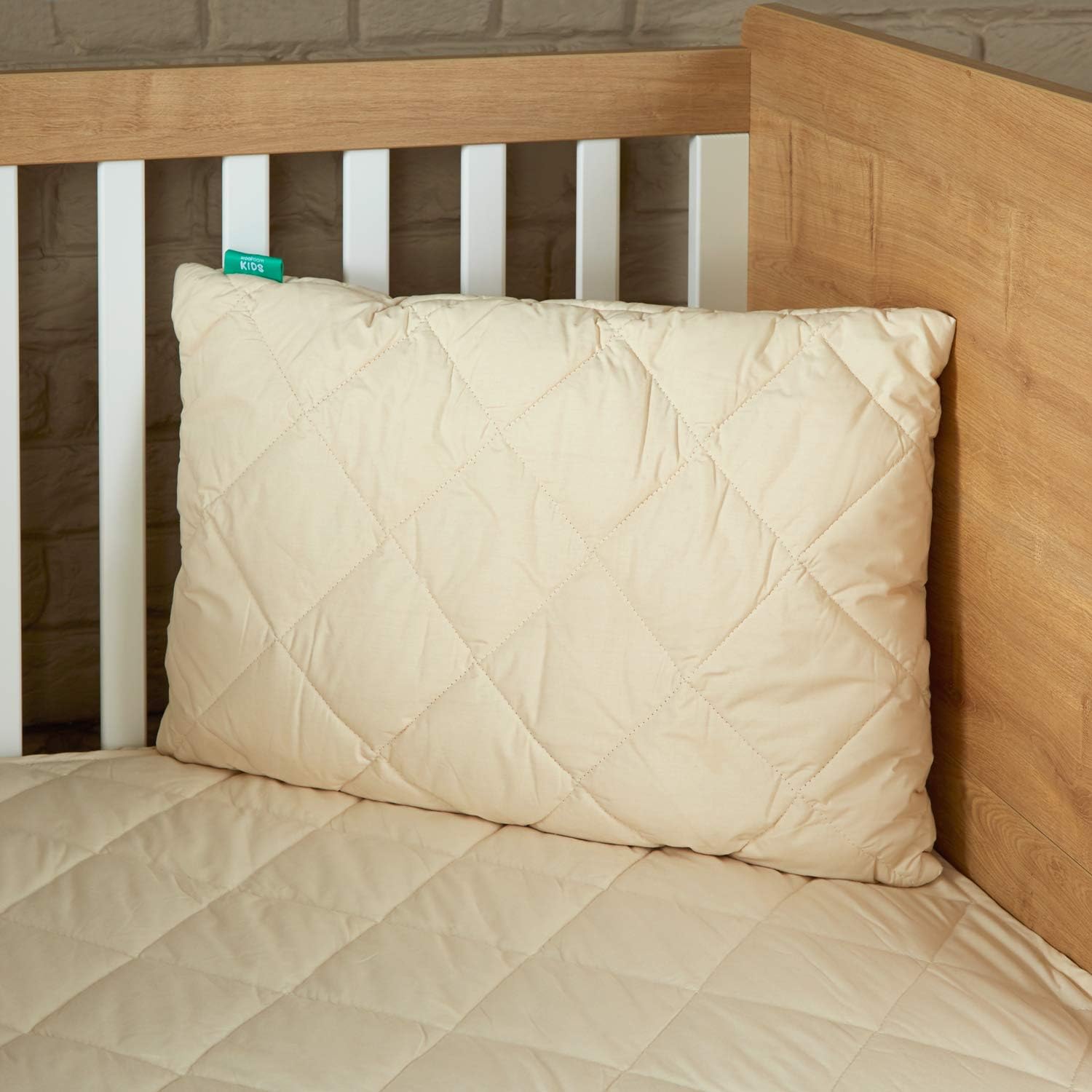 WOOLROOM Deluxe Washable Kids Cot Pillow, Lovingly Handcrafted Skin-Friendly Baby and Travel Pillow