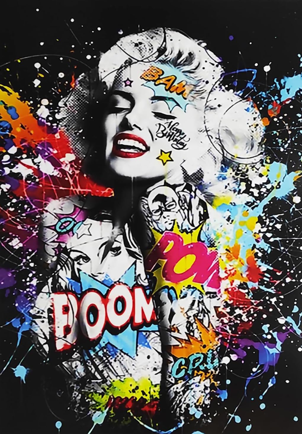 KUSTOM ART Marilyn Monroe Hollywood Star Series Pop Art Print on Wood 30 x 21 cm - Gift Idea