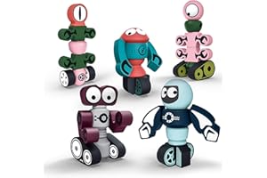 Gifts2U Magnetic Robots, 35PCS Magnetic Blocks Set for Kids with Storage Box, Stacking Robots Toy STEM Educational Playset for Boys and Girls Ages 3-6 Style A