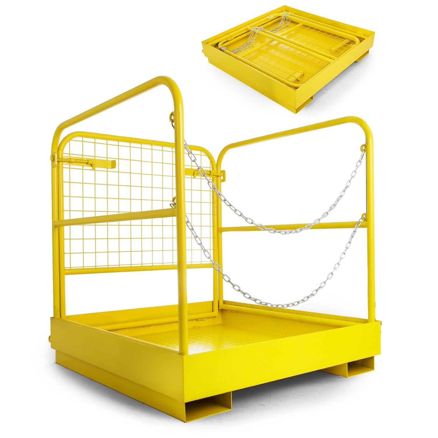 Forklift Safety Cage Work Platform Sturdy Lift Basket Aerial Rails 36"x