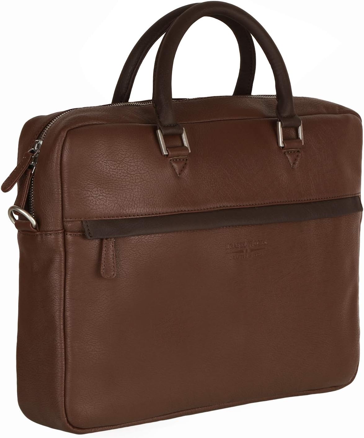 TRAFELWOODS Leather 15.6 inches Tan Brown Laptop Bag