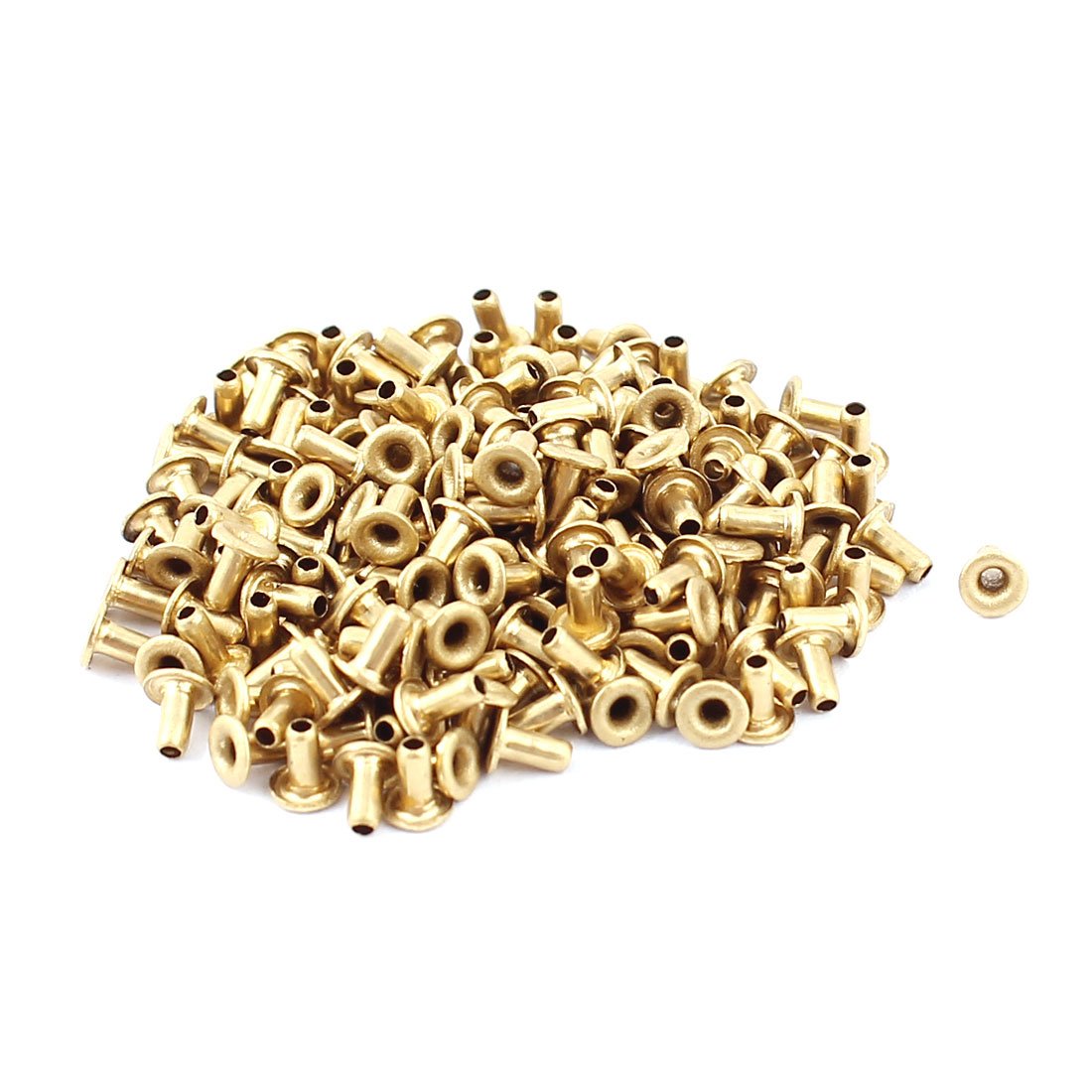 uxcell Hollow Rivet,3mm x 8mm Through Hole Copper Hollow Rivets