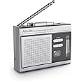 Arsvita Portable Cassette Player and Recorder, Cassette to MP3 Digital Converter, AM/FM Radio Tape Walkman, Support 4-32G Micro SD Card, Build-in Speaker and Microphone, Silver