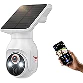 Guggre 1080P Security Camera Wireless with Solar Panel, Smart AI Human Detection, 2-Way Talk, 360 Surveillance Cam, Color Night Vision, Real Time Alerts, 2.4G Wi-Fi, Cloud Storage (Sold Seperately)