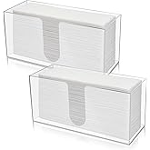 IANFAN 2 Pack Acrylic Countertop Paper Towel Dispenser, Clear Napkin Holder for Bathroom Countertop Paper Towel Holder Z-fold/C-Fold/MultiFold Trifold Papers Towels for Bathroom Kitchen Restaurant(2)