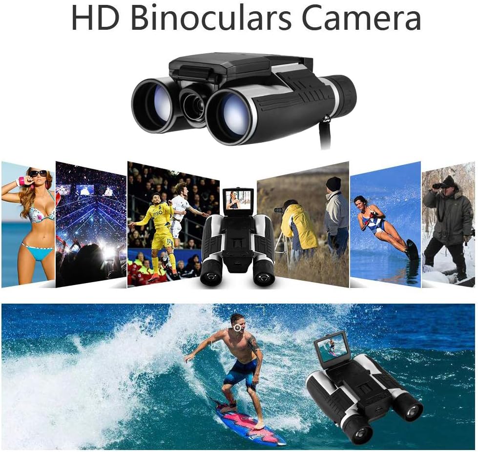 Digital Camera Binoculars, Eoncore 2” LCD Display Binoculars for Adults 12x32 5MP Video Photo Recorder for Bird Watching Hunting Sports Games 16GB TF Card : Camera & Photo