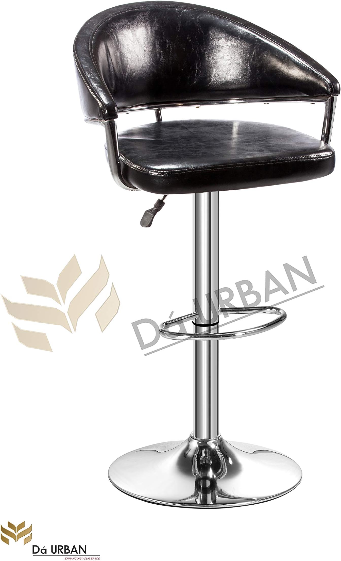 Da URBAN Imperial Height Adjustable Bar Stool Chair (Black) (1 Pc)