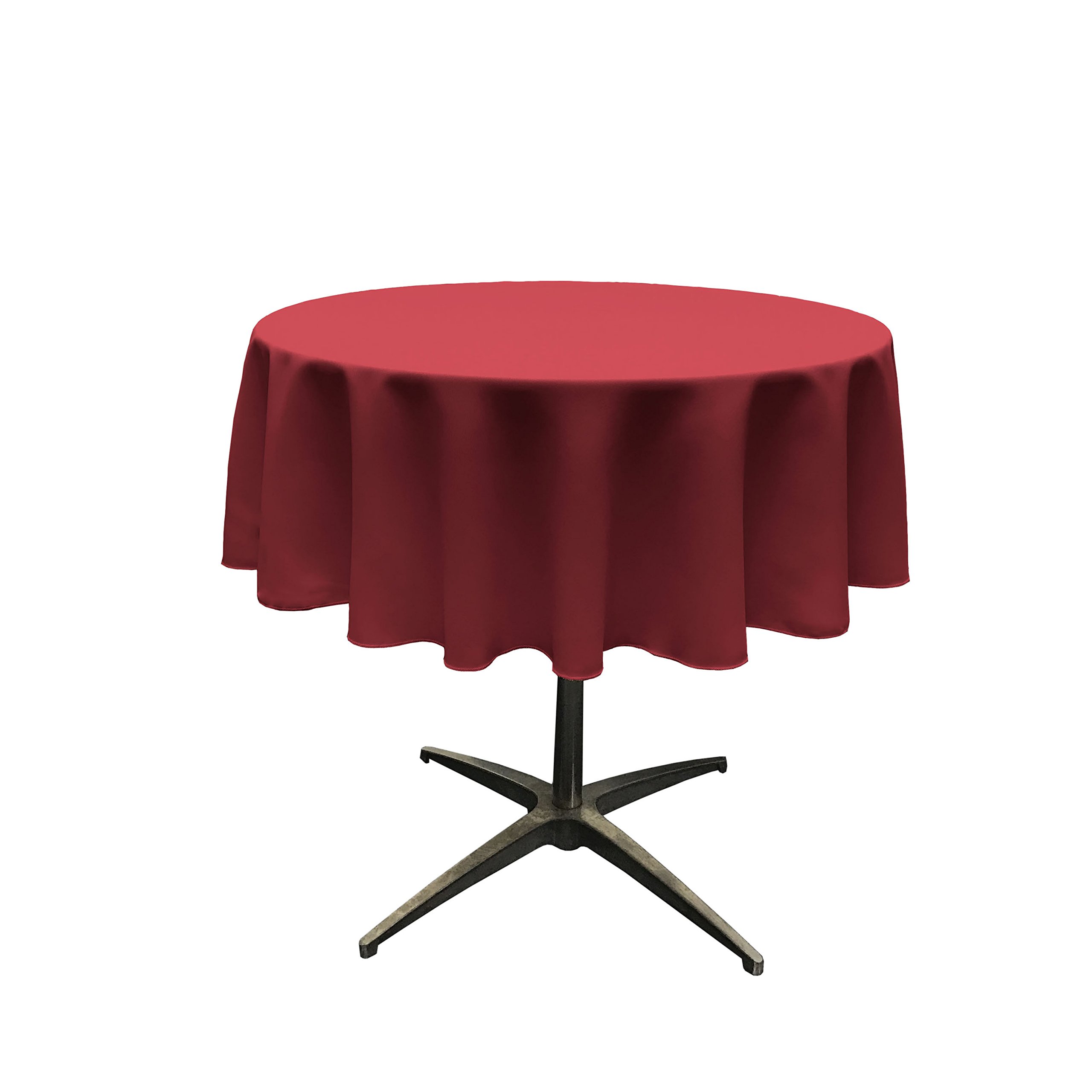 LA Linen Polyester Poplin Round Tablecloth, 58-Inches, Cranberry, 147.3 x 147.3 x 0.04 cm