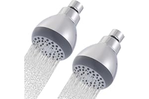 Eolax Shower Head 2 PCS, 3'' High Pressure Shower Head Powerful Deluxe Bathroom Showerhead with Strong Spray, High Flow Fixed Showerheads for Luxury Shower Experience, Chrome