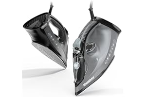 IRONDAY Steam Iron for Clothes, 1800W Cloth Iron with Ceramic Soleplate, Auto-Off, 20s Fast Heat-up,Burst of Steam, Self-Cleaning, 20.28oz Water Tank for Home Ironing