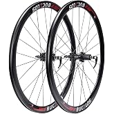 BUCKLOS 700C Road Bike Wheelset Quick Release Front 9&times;100mm Rear 10&times;135mm | Disc/Rim Brake with Carbon Hub,40mm Depth Road Bike Wheels,Clincher 18-25c Bike Wheel 24H Spokes,Fit 8/9/10/11 Speed Cassette
