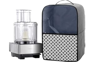 Yarwo Food Processor Dust Cover Compatible for Hamilton Beach, Cuisinart 11-14 Cup Food Processor, Gray with Grid (Cover Only