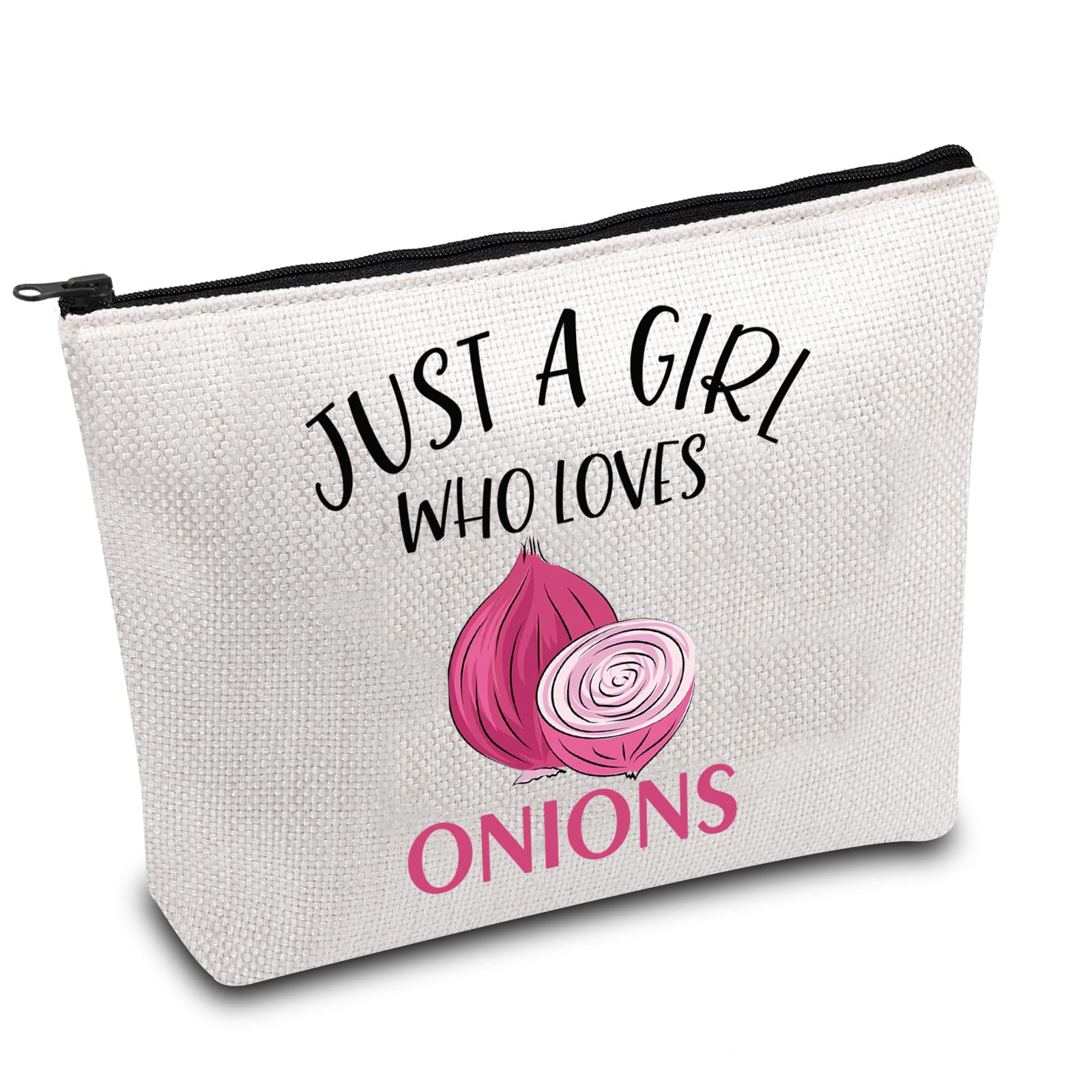 Onion Gifts Onion Pattern Makeup Bag Toiletry Bag Funny Onion Lover Gifts Just A Girl Who Loves Onions Vegetable Onions Red Onion Gift (Girl Love Onion)