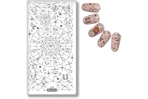 MEZERDOO 1pcs Scorpion Nail Image Stamping Plates Stainless Metal Templates Cute Constellation Compass Nails Art Designs 3D Charms Stamp Plate Stencil