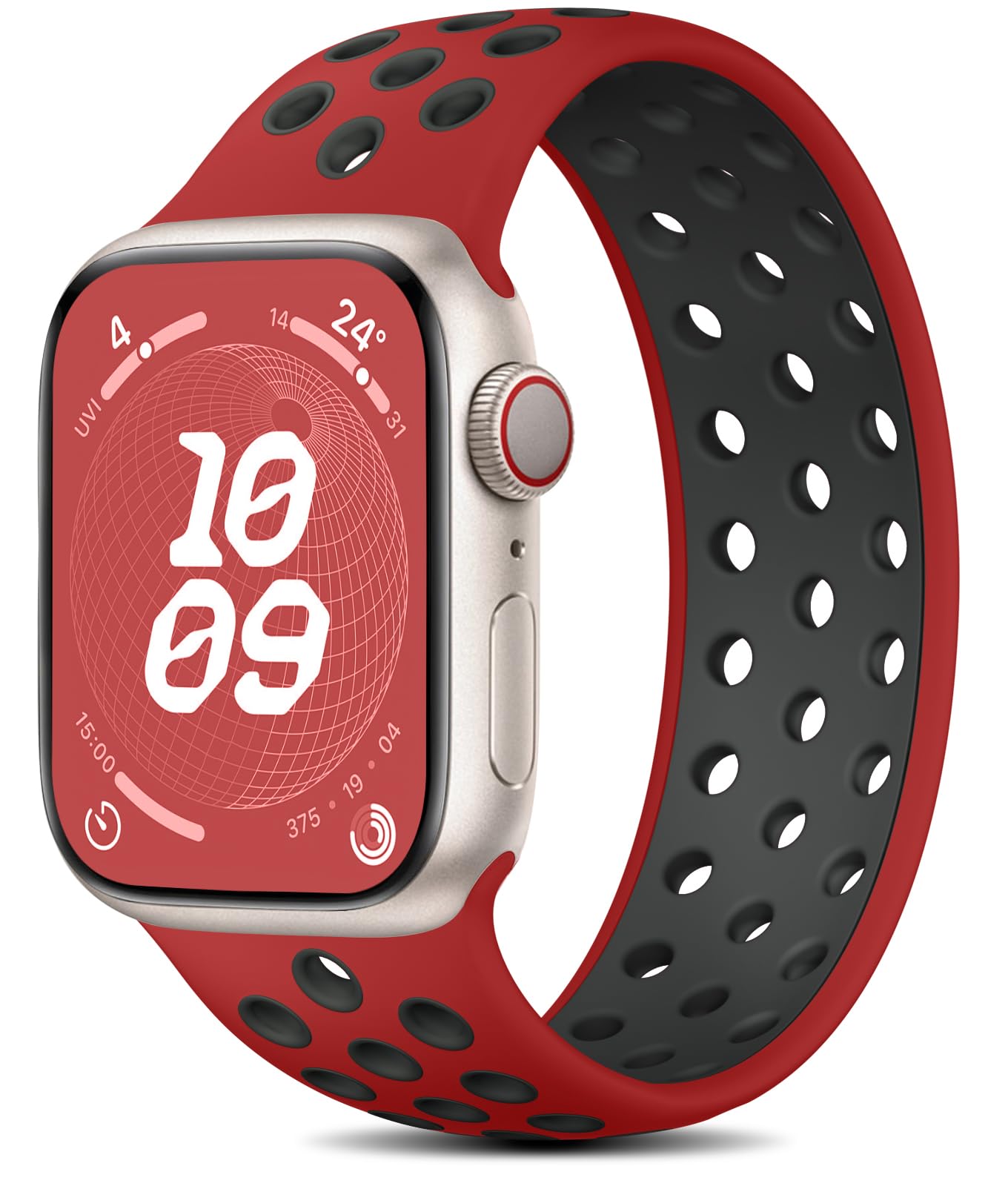 Photo 1 of Adorve Solo Loop Band Compatible with Apple Watch Band 44mm 45mm 49mm 41mm 40mm 38mm 42mm for Men Women, Breathable Sport Silicone Wristband for iWatch Series 9 8 7 6 5 4 3 2 1 SE Ultra Ultra 2