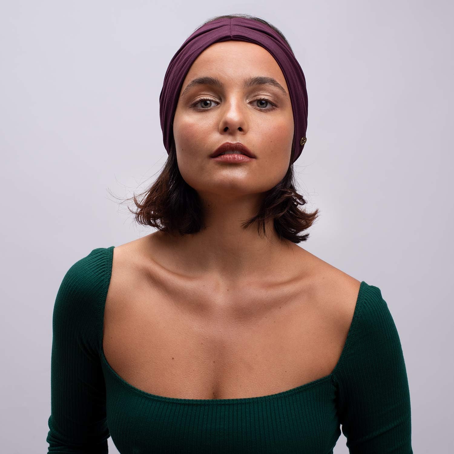 BLOM Original Headbands for Women. Wear for Yoga, Fashion, Working Out, Travel, or Running. Multi Style Design for Hair Styling and Active Living. Wear Wide Turban Knotted. (Vigneto): Clothing