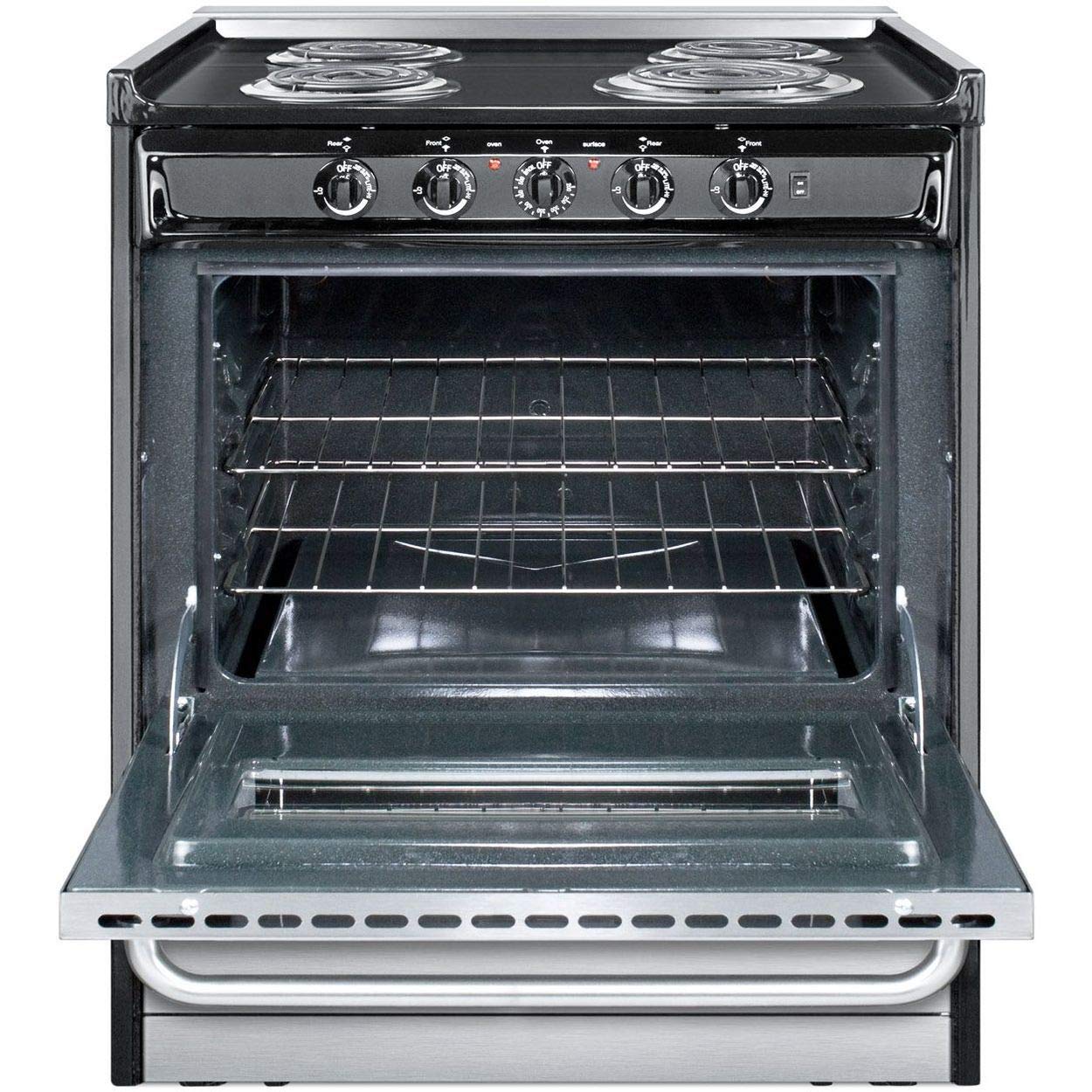 Summit 30” Electric Range, 220V Electric Coil Burners, 3.7 cu.ft. Oven, ADA Complaint, Stainless Steel- TEM210BRWY