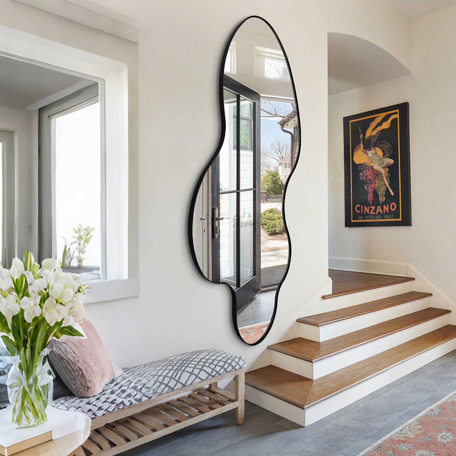 womilous Irregular Mirror, Asymmetrical Mirror Full Length, 60