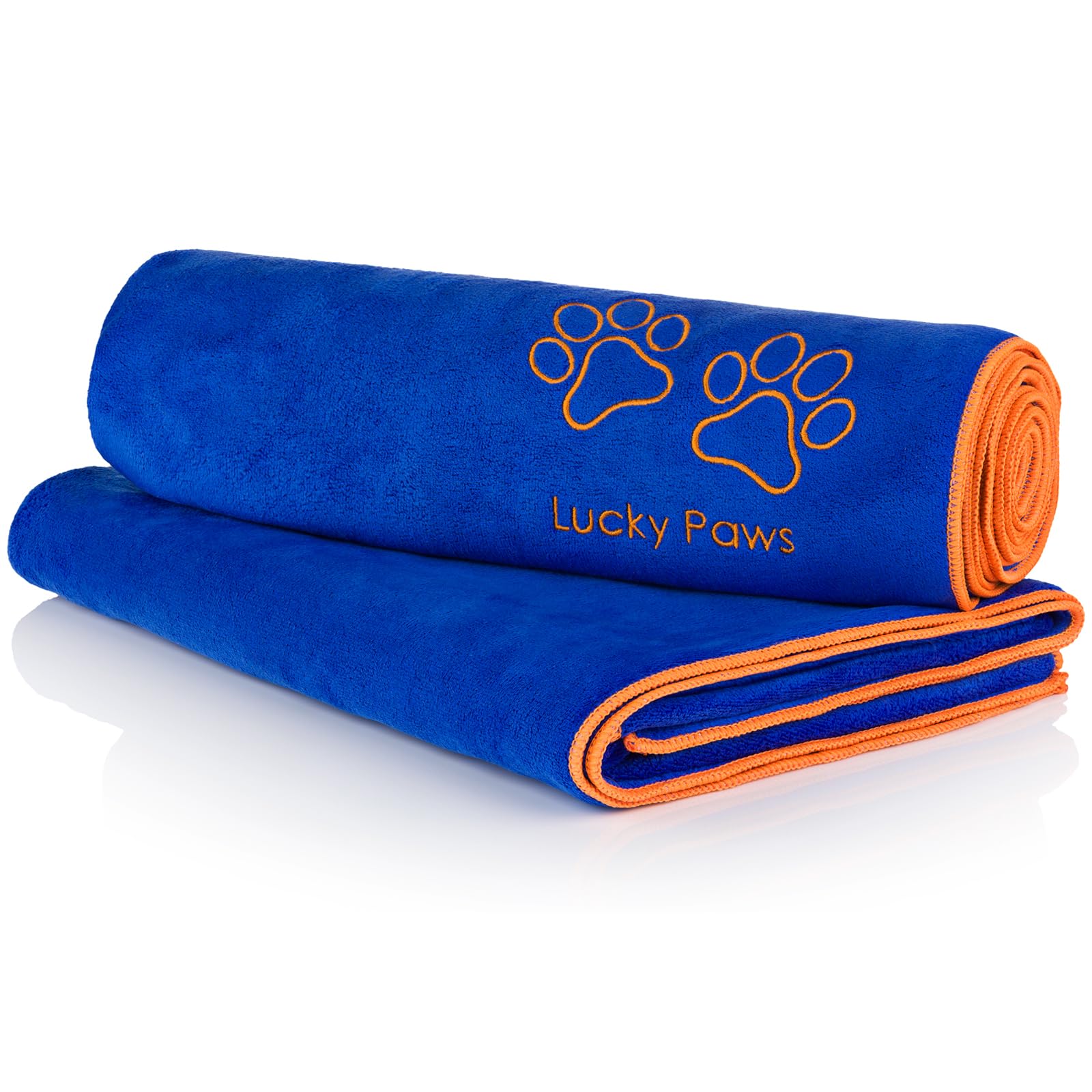 Lucky Paws® UK Dog Towel – Extra Large 140x70cm – Super Absorbent, Luxuriously Soft & Fast Drying Microfibre Towel – Premium Dog Towels for Drying Dogs (Pack of 2, Blue)