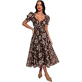 Petal & Pup Womens Farryn Maxi Dress - Brown/Grey