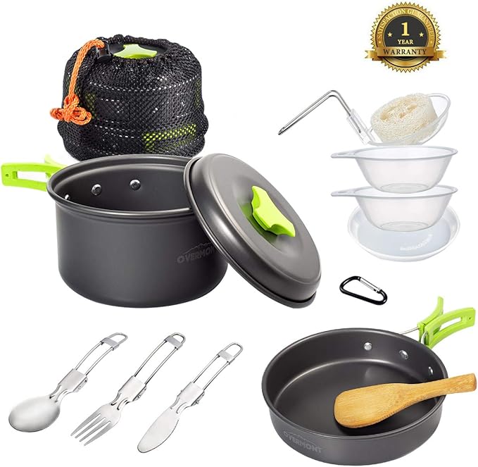 Overmont Camping Kochset Alu Kochgeschirr Kochtopf Set Amazon.de Kamera