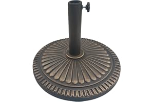 T&Jero 26 lb Round Heavy Duty Patio Market Table Umbrella Base Stand Weight Pre-Filled for Outdoor, Bronze