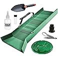 ASR Outdoor Sluice Box Gold Prospecting Kit Pan Vial Snifter Trowel Tweezer 7pc