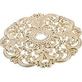 SEWOART Ceiling Medallion 12.03 Inch Round Golden Decor | European Style Hollow Carving, Frames Ceiling Lights or Fans, for Living Rooms Bedrooms Dining Areas