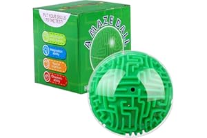 HSLCGF 4 Inch Maze Ball 3D Gravity Cube Memory Sequential Ball Maze Puzzle Toy Gifts for Kids Teens Students Adults Carnival, Educational Challenges Brain Teasers Puzzle Game (Green)