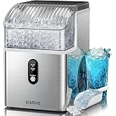 Kismile Nugget Ice Maker Countertop, 35 lbs/Day, Stainless Steel | Portable Sonic Ice Maker &amp; Pebble Ice Machine, First Ice in 7 Mins, 43 dB Quiet, One-Touch Self-Cleaning for Home &amp; Office